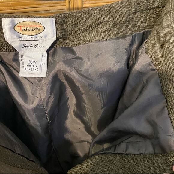 Talbots Green Chinos Relaxed Fit Lightweight 100% Irish linen size 16W - Picture 10 of 16